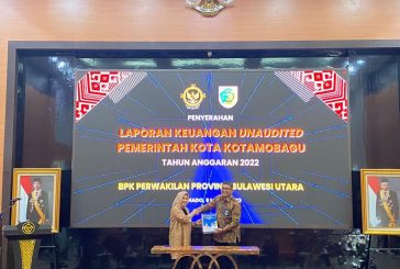 Wali Kota Tatong Bara Serahkan LKPD Unaudited ke BPK RI Perwakilan Sulut